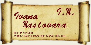 Ivana Maslovara vizit kartica